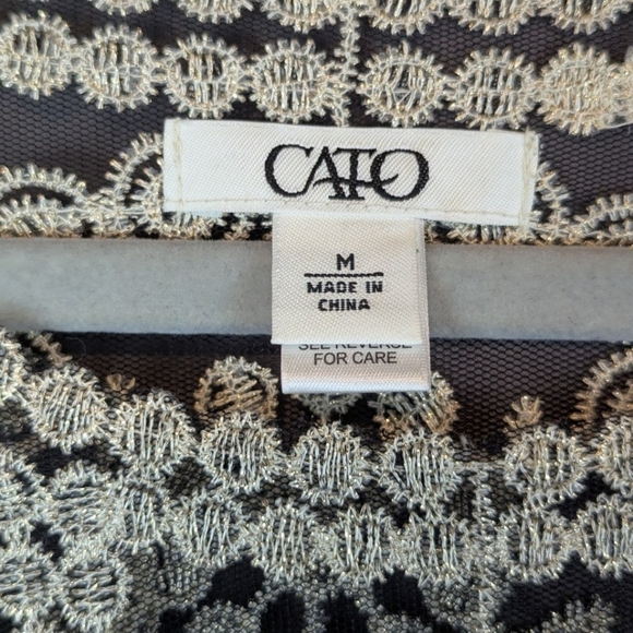 Cato's medium sheer and brocade blouse 3/4 sleeves - Picture 4 of 11